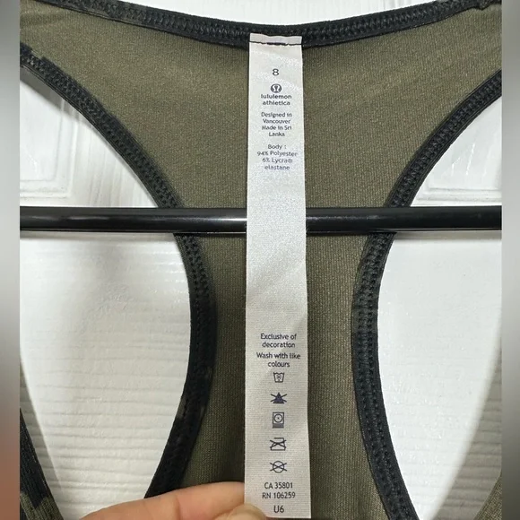 Size 8 Women Lululemon Tank Top Like New. - Picture 5 of 5